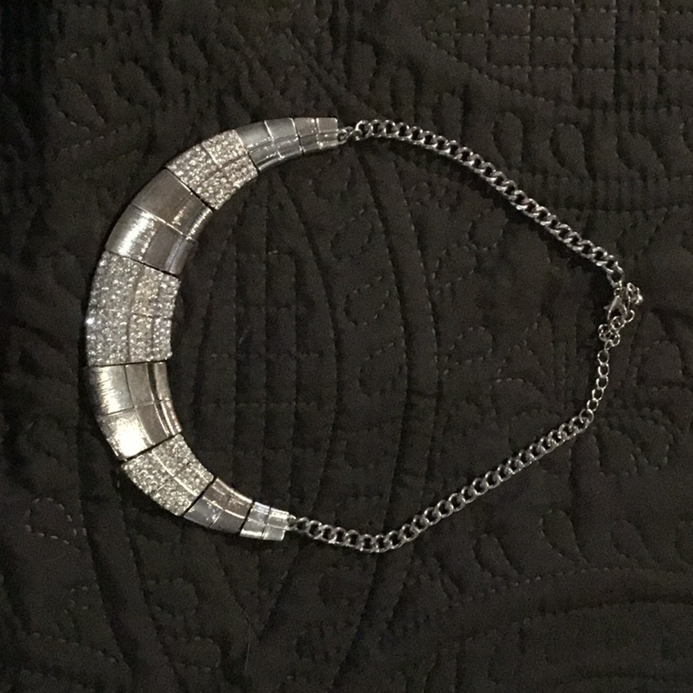 Silver and rhinestone necklace